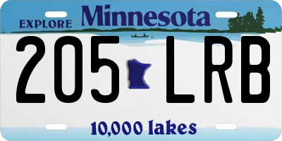 MN license plate 205LRB
