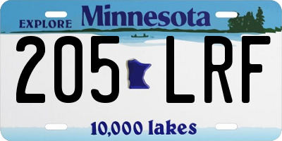 MN license plate 205LRF