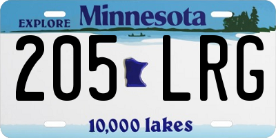 MN license plate 205LRG