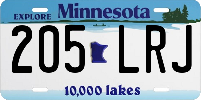 MN license plate 205LRJ
