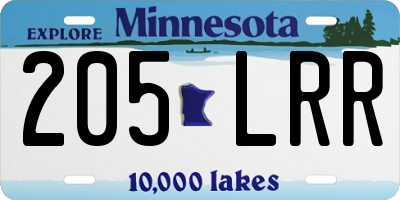 MN license plate 205LRR