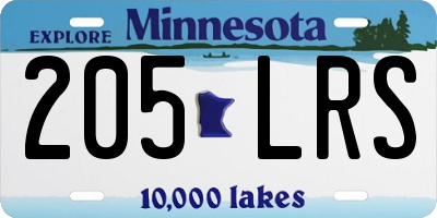 MN license plate 205LRS