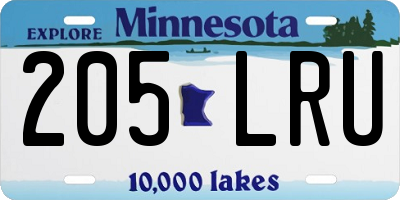 MN license plate 205LRU