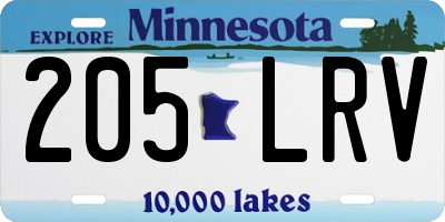 MN license plate 205LRV