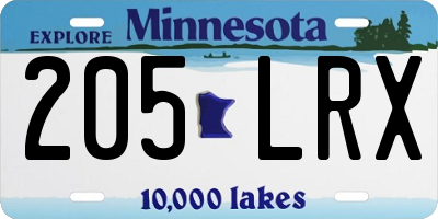 MN license plate 205LRX