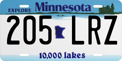 MN license plate 205LRZ