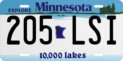 MN license plate 205LSI