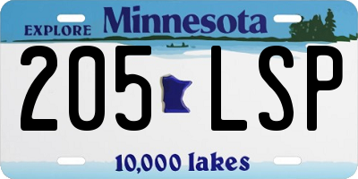 MN license plate 205LSP
