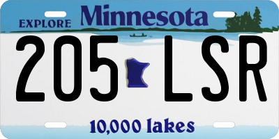 MN license plate 205LSR