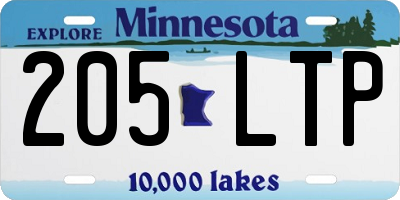 MN license plate 205LTP