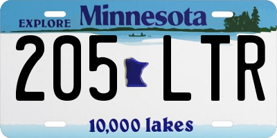 MN license plate 205LTR