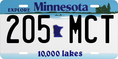 MN license plate 205MCT