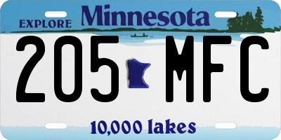 MN license plate 205MFC