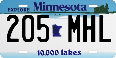 MN license plate 205MHL