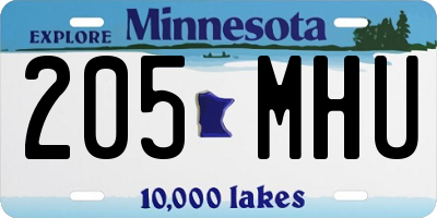 MN license plate 205MHU