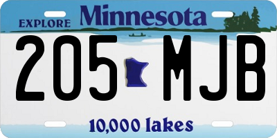 MN license plate 205MJB
