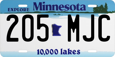 MN license plate 205MJC
