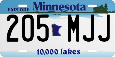 MN license plate 205MJJ