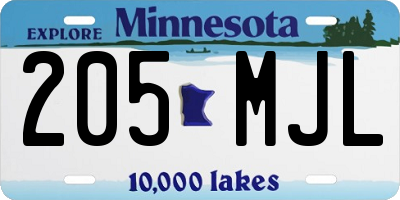 MN license plate 205MJL
