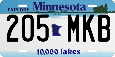 MN license plate 205MKB