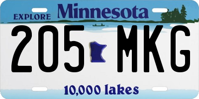 MN license plate 205MKG