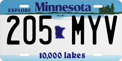 MN license plate 205MYV