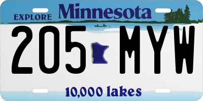 MN license plate 205MYW