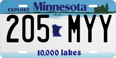 MN license plate 205MYY