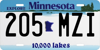MN license plate 205MZI