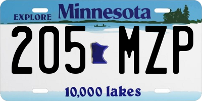 MN license plate 205MZP