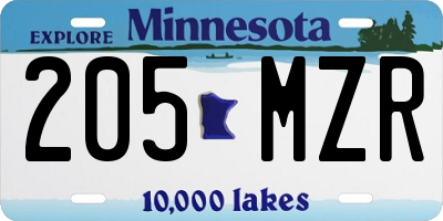 MN license plate 205MZR