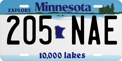 MN license plate 205NAE