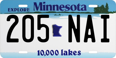 MN license plate 205NAI