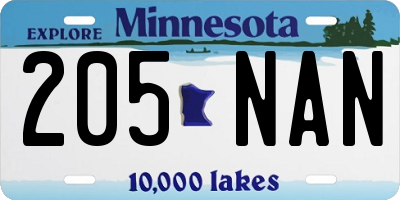 MN license plate 205NAN