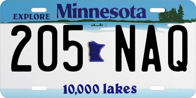 MN license plate 205NAQ
