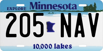 MN license plate 205NAV