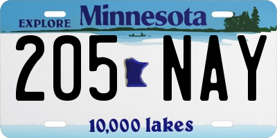 MN license plate 205NAY