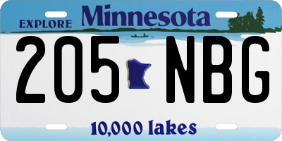 MN license plate 205NBG
