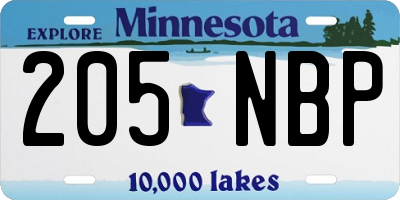 MN license plate 205NBP