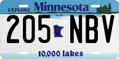 MN license plate 205NBV
