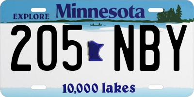 MN license plate 205NBY