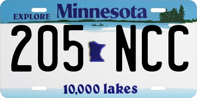 MN license plate 205NCC