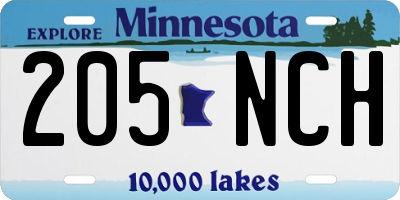 MN license plate 205NCH