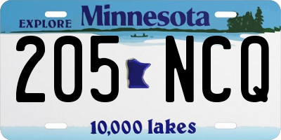 MN license plate 205NCQ