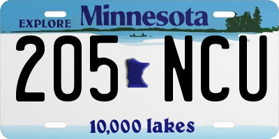 MN license plate 205NCU