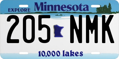 MN license plate 205NMK
