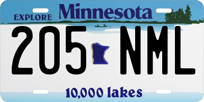 MN license plate 205NML