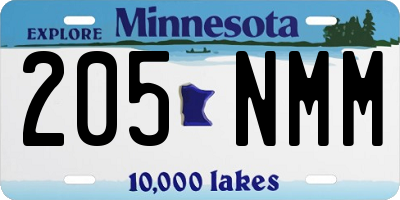 MN license plate 205NMM