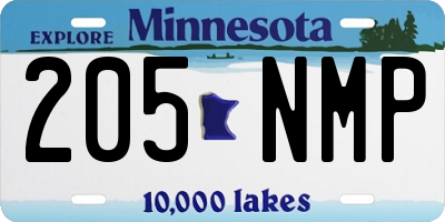 MN license plate 205NMP
