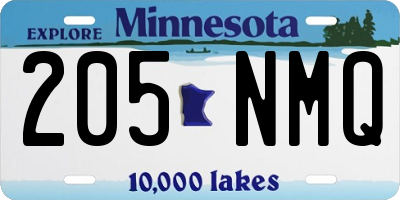 MN license plate 205NMQ